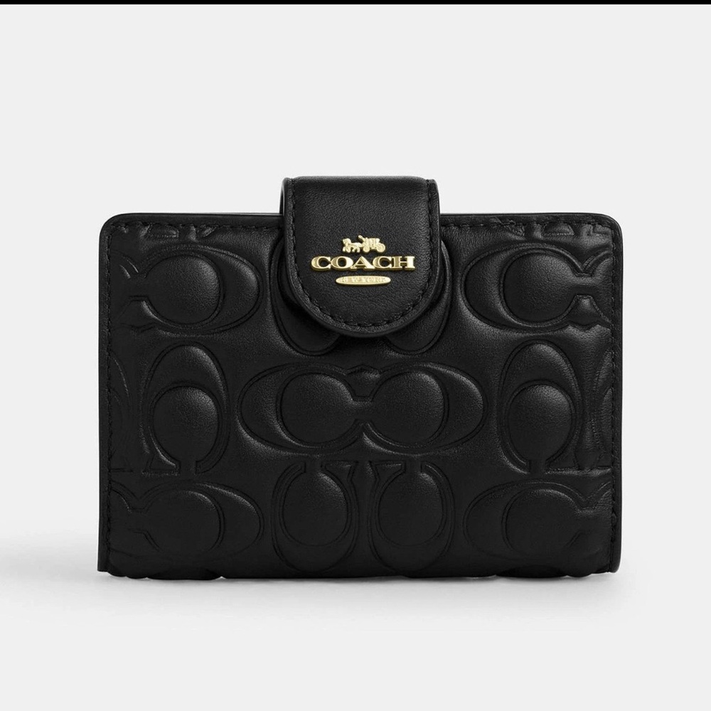 Coach Black Embossed Leather Wallet